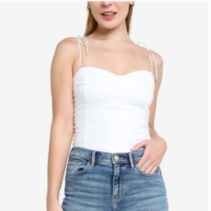 Abercrombie Linen Sweetheart Neckline Top Size M